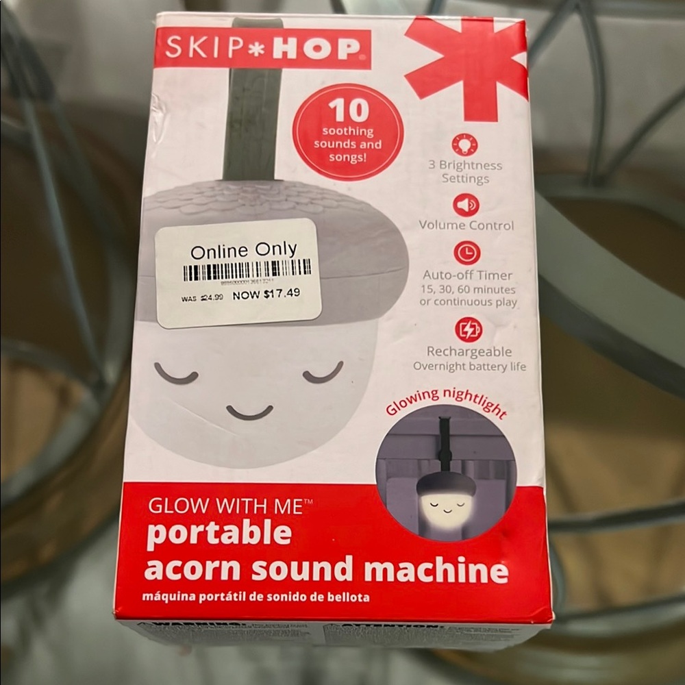 Skip Hop Glow With Me Acorn Sound Machine - Red and White